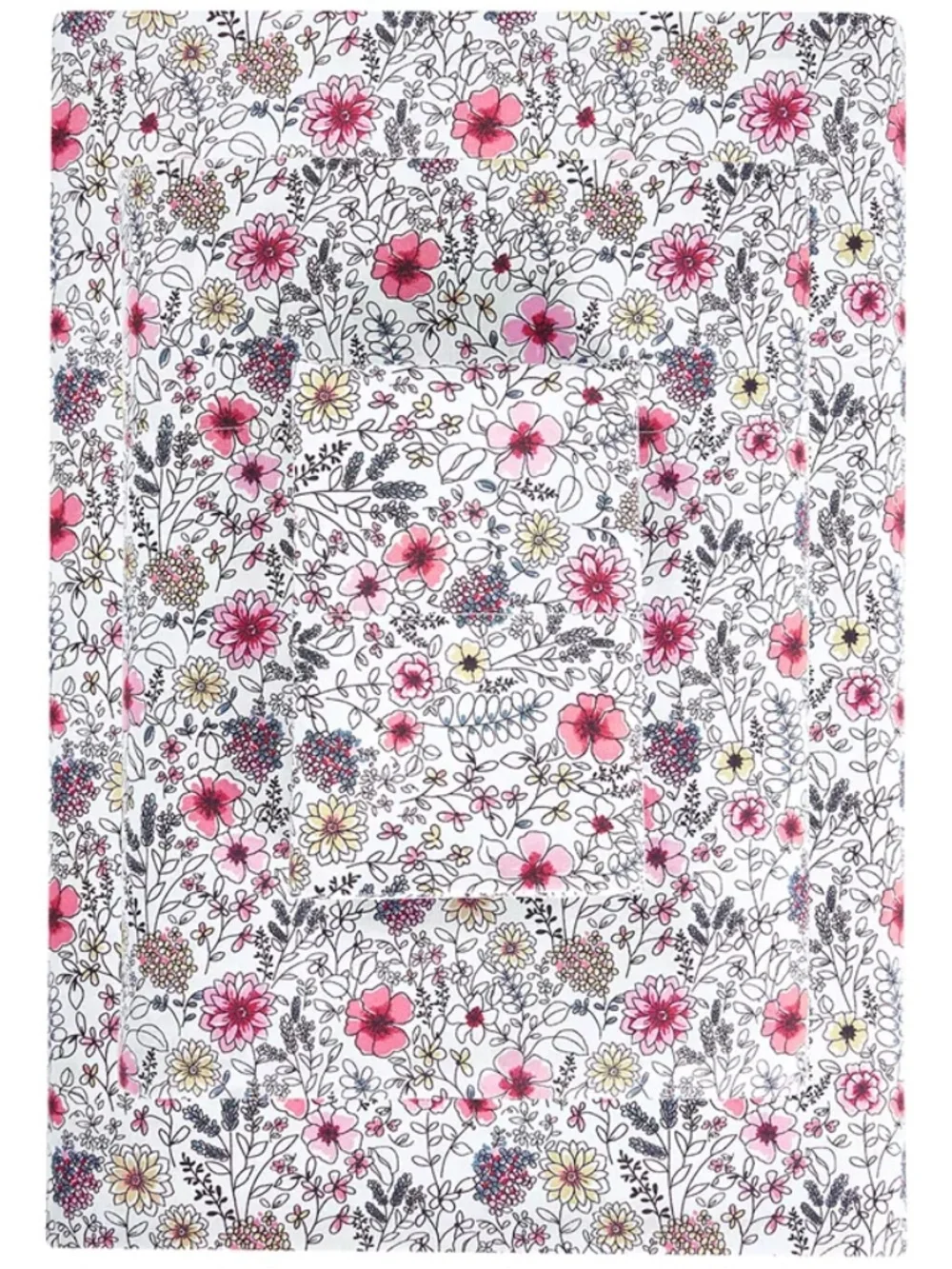 Sunham Microfiber Printed 3-Pc.Sheet Set, Twin Sketch Floral 734737733381